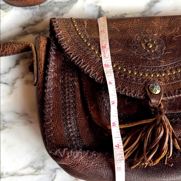 Patricia Nash Dark Brown VTG Leather Crossbody Bag - Picture 14 of 16